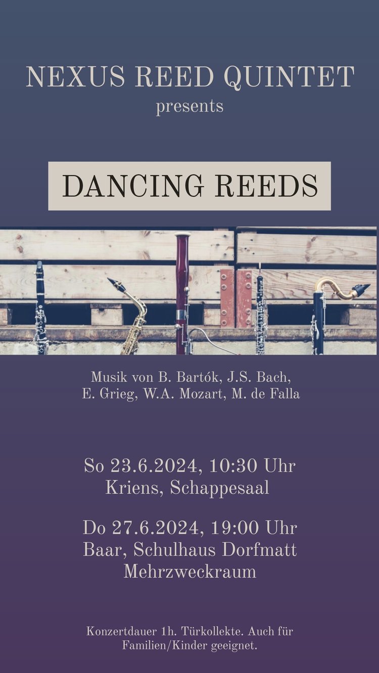 Konzert des Holzbläserquintetts NEXUS: Dancing Reeds